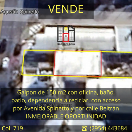 Galpon ubicado sobre Av. Spinetto - Ubicacion comercial privilegiada