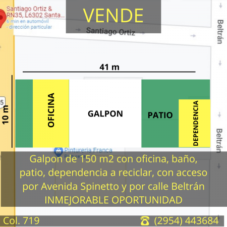 Galpon ubicado sobre Av. Spinetto - Ubicacion comercial privilegiada