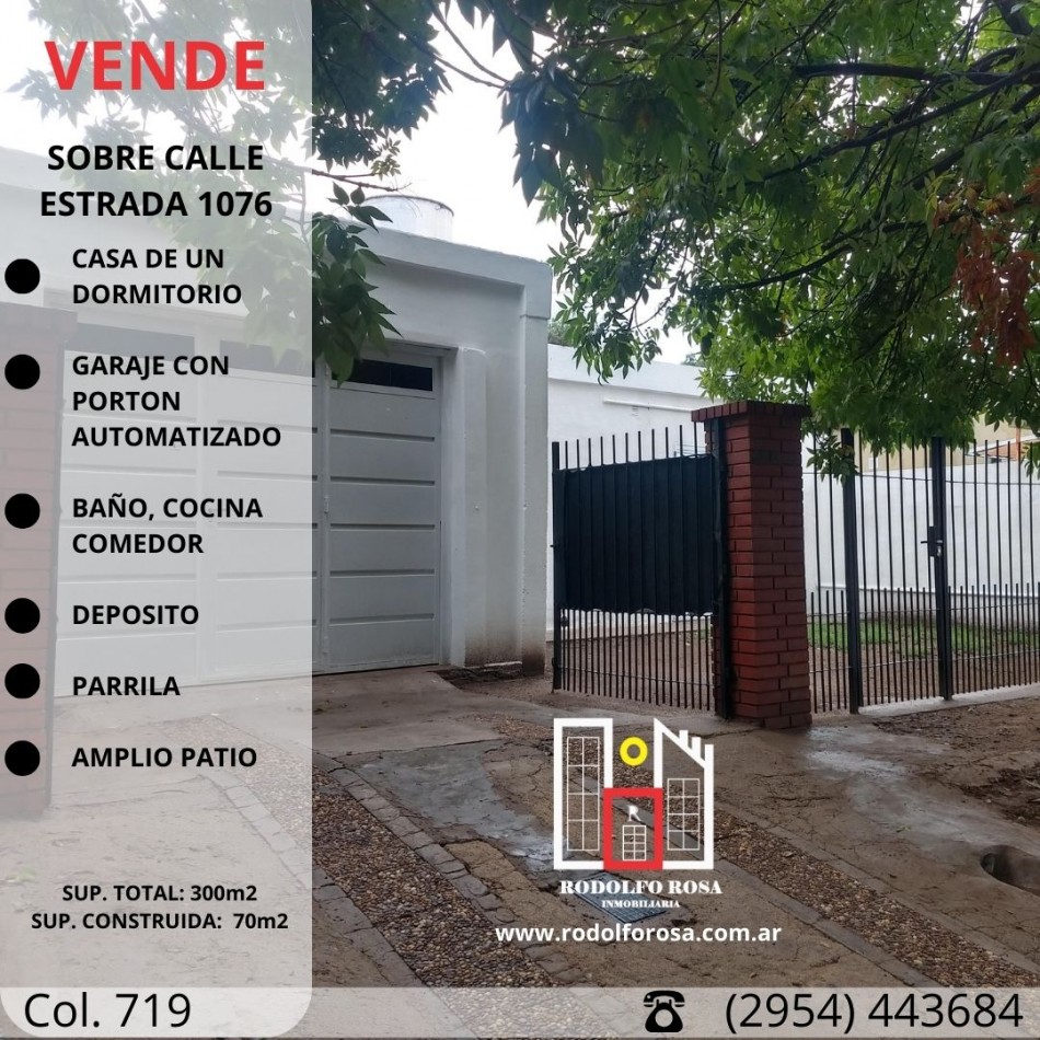 Casa de un dormitorio con dependencias, muy buen estado, sobre calle Estrada 1076, Santa Rosa, La Pampa