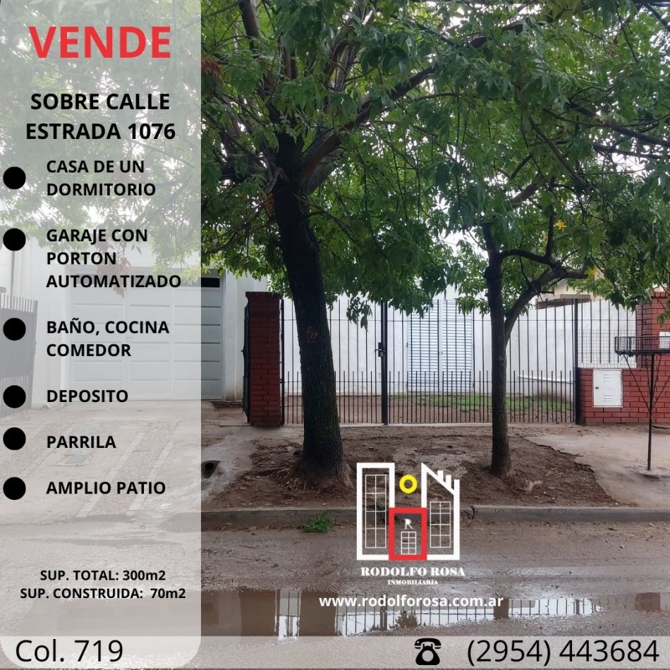 Casa de un dormitorio con dependencias, muy buen estado, sobre calle Estrada 1076, Santa Rosa, La Pampa