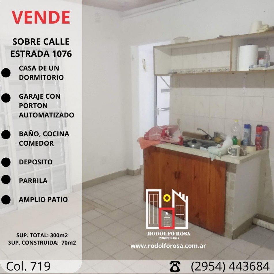 Casa de un dormitorio con dependencias, muy buen estado, sobre calle Estrada 1076, Santa Rosa, La Pampa