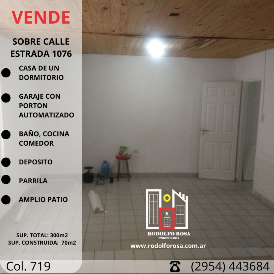 Casa de un dormitorio con dependencias, muy buen estado, sobre calle Estrada 1076, Santa Rosa, La Pampa