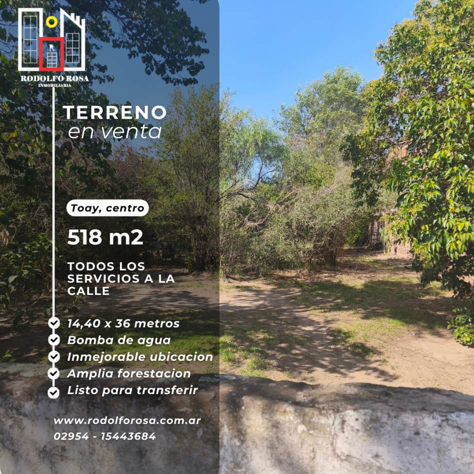 Terreno de 518 m2 en zona centrica de Toay, La Pampa