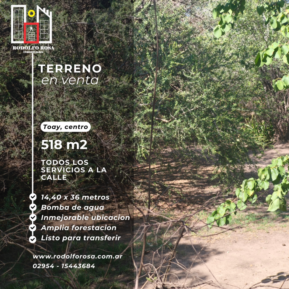 Terreno de 518 m2 en zona centrica de Toay, La Pampa