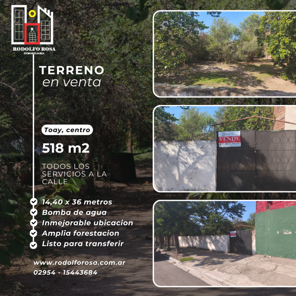 Terreno de 518 m2 en zona centrica de Toay, La Pampa