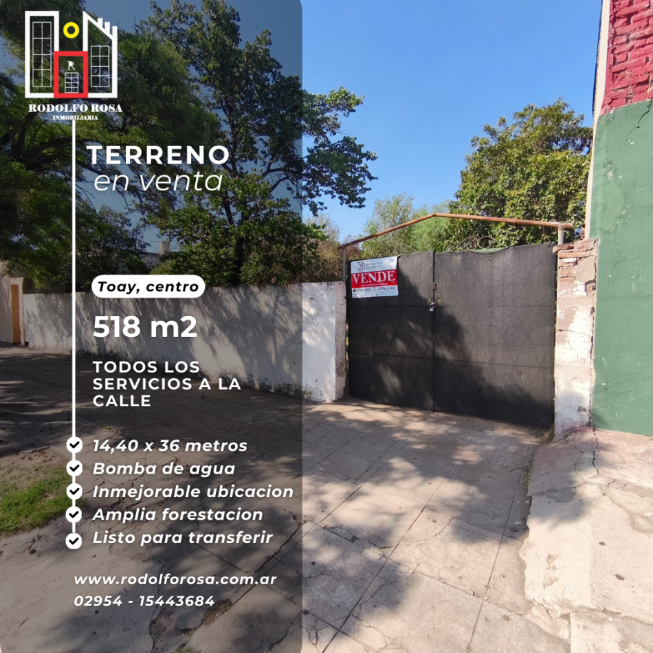 Terreno de 518 m2 en zona centrica de Toay, La Pampa