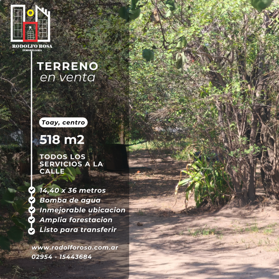 Terreno de 518 m2 en zona centrica de Toay, La Pampa