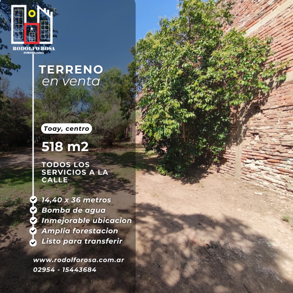 Terreno de 518 m2 en zona centrica de Toay, La Pampa