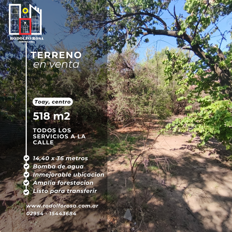 Terreno de 518 m2 en zona centrica de Toay, La Pampa