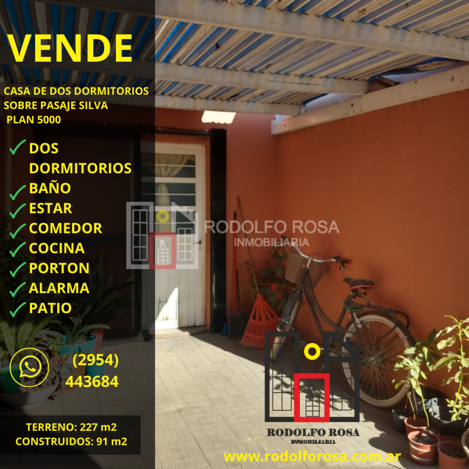 A LA VENTA - HERMOSA CASA DE DOS DORMITORIOS EN PLAN 5000, SANTA ROSA, LA PAMPA