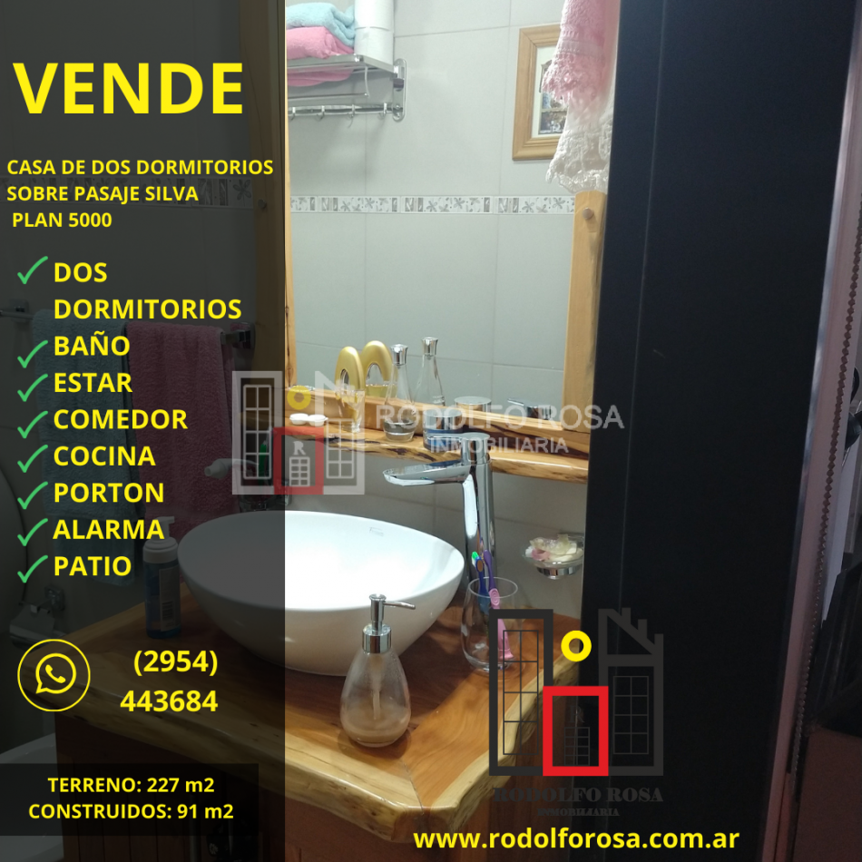 A LA VENTA - HERMOSA CASA DE DOS DORMITORIOS EN PLAN 5000, SANTA ROSA, LA PAMPA