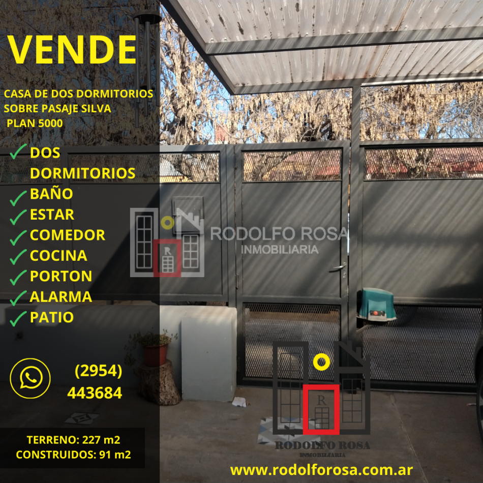 A LA VENTA - HERMOSA CASA DE DOS DORMITORIOS EN PLAN 5000, SANTA ROSA, LA PAMPA