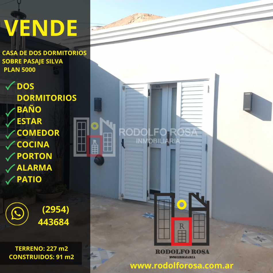 A LA VENTA - HERMOSA CASA DE DOS DORMITORIOS EN PLAN 5000, SANTA ROSA, LA PAMPA
