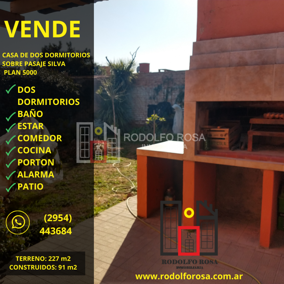 A LA VENTA - HERMOSA CASA DE DOS DORMITORIOS EN PLAN 5000, SANTA ROSA, LA PAMPA