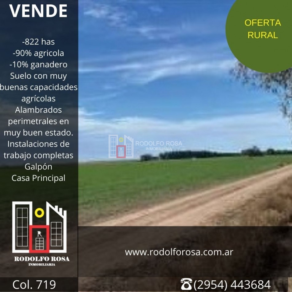 Campo de 822 has a escasos kilometros de Santa Rosa, La Pampa