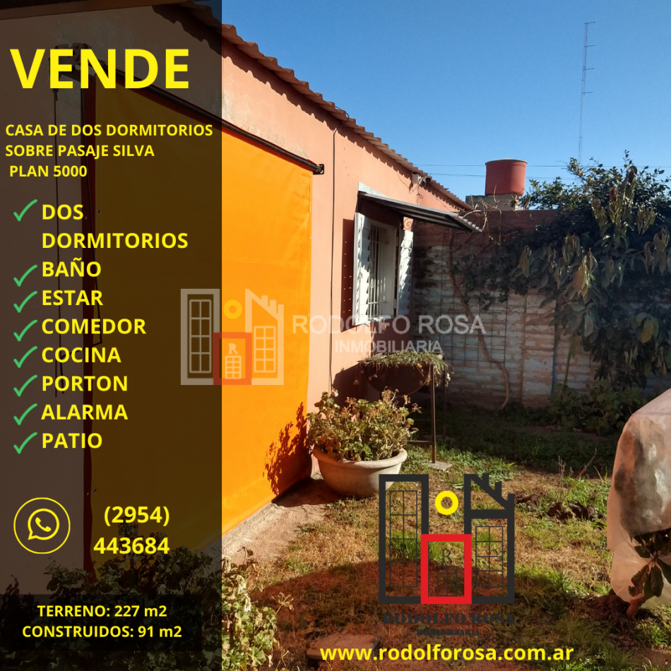 A LA VENTA - HERMOSA CASA DE DOS DORMITORIOS EN PLAN 5000, SANTA ROSA, LA PAMPA