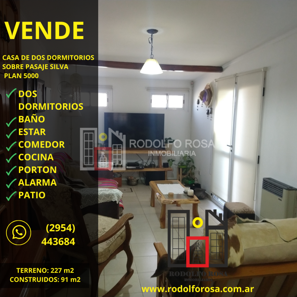 A LA VENTA - HERMOSA CASA DE DOS DORMITORIOS EN PLAN 5000, SANTA ROSA, LA PAMPA
