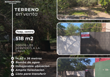 Terreno de 518 m2 en zona centrica de Toay, La Pampa