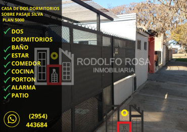 A LA VENTA -  HERMOSA CASA DE DOS DORMITORIOS EN PLAN 5000, SANTA ROSA, LA PAMPA