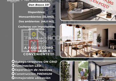 A la venta en pozo - Departamentos centricos monoambientes y un dormitorio - Torre Alamos XI - DonBosco 331, Santa Rosa, La Pampa